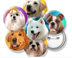 Kit com 20 Boton Bottons Personzalizado Pet – Tamanho 3.8cm