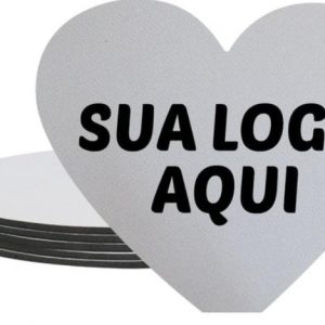 Mousepad Personalizado Coração Sua Logo/Arte Aqui  23x20cm